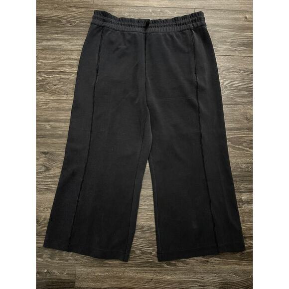 lululemon athletica Pants - Lululemon Ribbed Softstreme Mid-Rise Wide-Leg Cropped Pant 25" Graphite Grey 14
